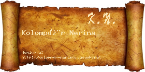 Kolompár Nerina névjegykártya
